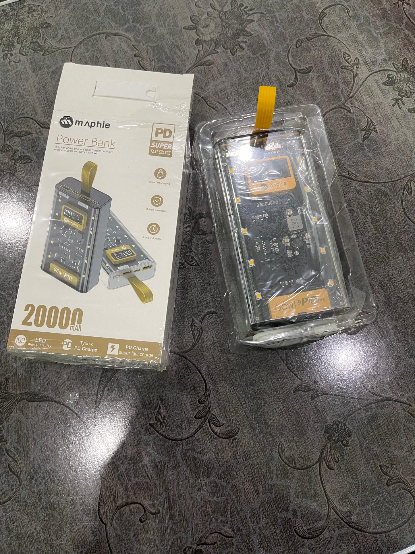 Maphie 20000mAh Transparent Power Bank | Fast Charging | Dual USB